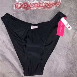 New Black High Leg Bikini Bottoms